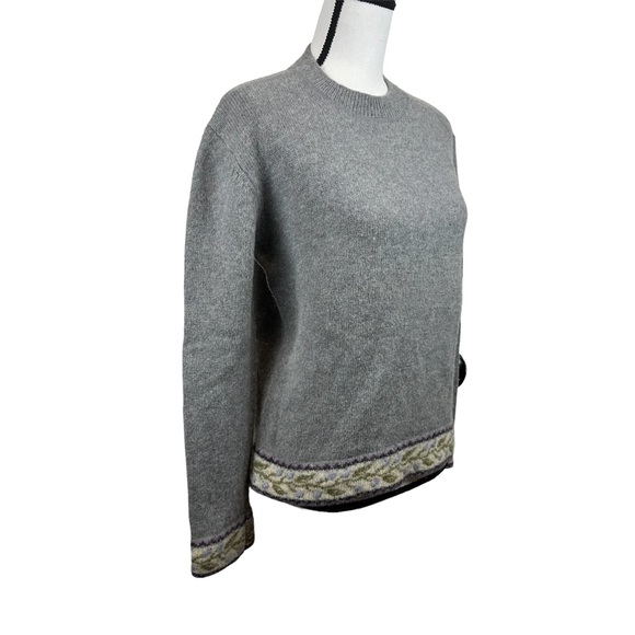 Woolrich Women's Wool Pewter Gray Sweater
with Hem and Cuff Accents Size M - Picture 6 of 16